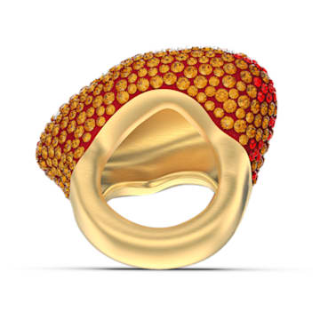 Δαχτυλίδι The Elements, Στοιχείο φωτιάς, Κόκκινο, Επιμετάλλωση σε χρυσαφί τόνο - Swarovski, 5570163