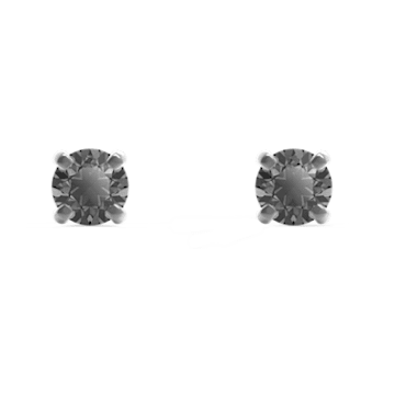 Men's Sleek stud earrings, Black, Ruthenium plated - Swarovski, 5571555