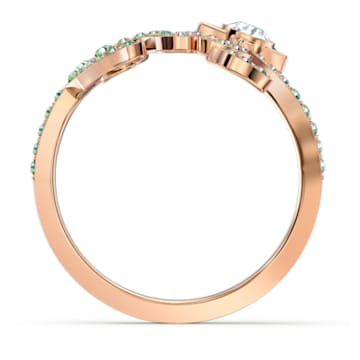 Cattitude ring, Cat, Multicolored, Rose gold-tone plated - Swarovski, 5572170