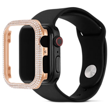 Sparkling case compatible with Apple Watch®, 44 mm, Rose gold tone, Rose gold-tone plated - Swarovski, 5572423