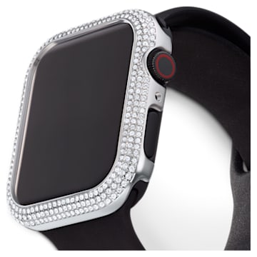 Sparkling case compatible with Apple Watch®, Silver Tone - Swarovski, 5572426