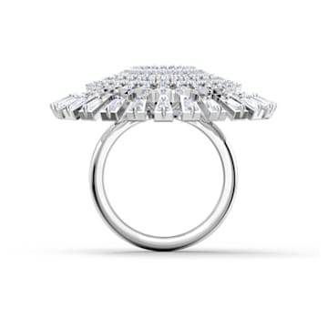 Swarovski Sparkling Dance ring, Round shape, White, Rhodium plated - Swarovski, 5572512