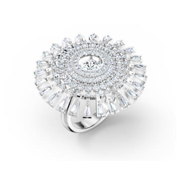 Swarovski Sparkling Dance ring, Round shape, White, Rhodium plated - Swarovski, 5572513