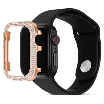Sparkling case compatible with Apple watch®, 40 mm, Rose gold tone, Rose gold-tone plated - Swarovski, 5572574