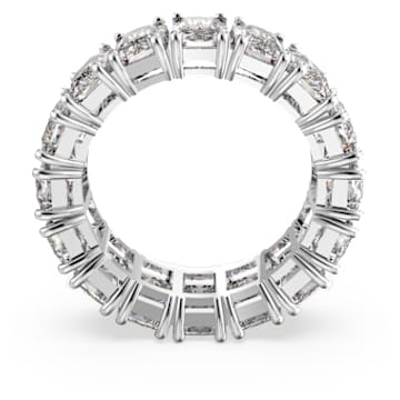 Vittore ring, Rectangular cut, White, Rhodium plated - Swarovski, 5572686