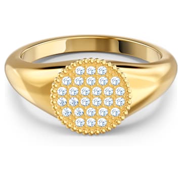 Ginger ring, Pavé, White, Gold-tone plated - Swarovski, 5572694