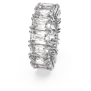 Vittore ring, Rectangular cut, White, Rhodium plated - Swarovski, 5572695
