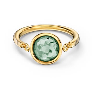 Tahlia ring, Round, Green, Gold-tone plated - Swarovski, 5572702