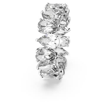 Vittore ring, Drop cut, White, Rhodium plated - Swarovski, 5572827