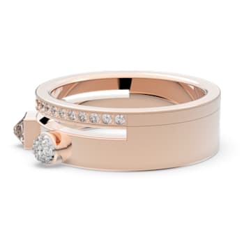 Thrilling ring, White, Rose gold-tone plated - Swarovski, 5572917