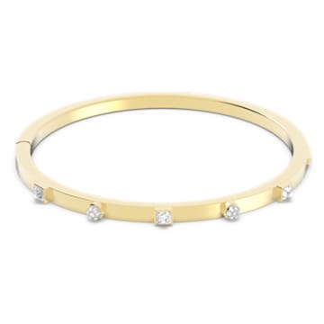 Thrilling bangle, Small, White, Gold-tone plated - Swarovski, 5572922