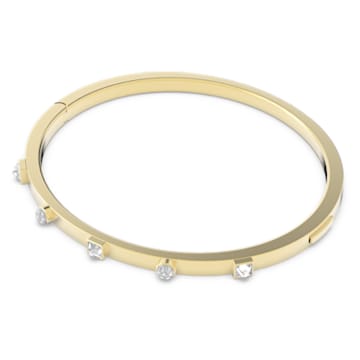 Thrilling bangle, Small, White, Gold-tone plated - Swarovski, 5572932