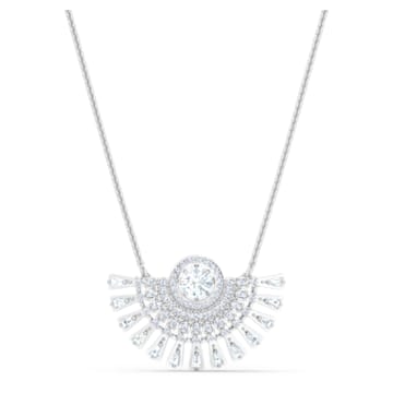 Swarovski Sparkling Dance Dial Up necklace, Medium, White, Rhodium plated - Swarovski, 5573694