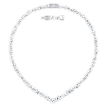 Tennis Deluxe V 套裝, 混合式切割, 白色, 鍍白金色 - Swarovski, 5575495