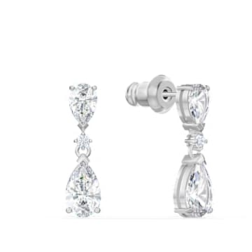 Tennis Deluxe V 세트, 믹스 컷, 화이트, 로듐 플래팅 - Swarovski, 5575495