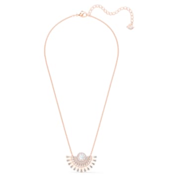 Swarovski Sparkling Dance Dial Up necklace, Medium, Gray, Rose gold-tone plated - Swarovski, 5578116