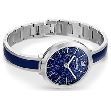Crystalline Delight horloge, Swiss Made, Metalen armband, Blauw, Roestvrij staal - Swarovski, 5580533