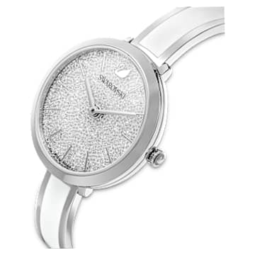 Crystalline Delight watch, Swiss Made, Metal bracelet, White, Stainless steel - Swarovski, 5580537