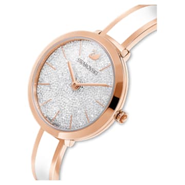 Reloj Crystalline Delight, Brazalete de metal, Blanco, Acabado tono oro rosa - Swarovski, 5580541