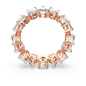 Vittore ring, Drop cut, White, Rose gold-tone plated - Swarovski, 5585425