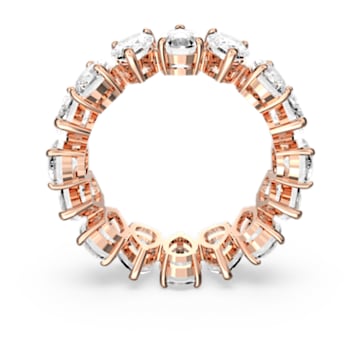 Vittore ring, Drop cut, White, Rose gold-tone plated - Swarovski, 5586161