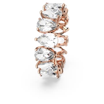 Vittore ring, Pear-slijpvorm, Wit, Roségoudkleurige toplaag - Swarovski, 5586162