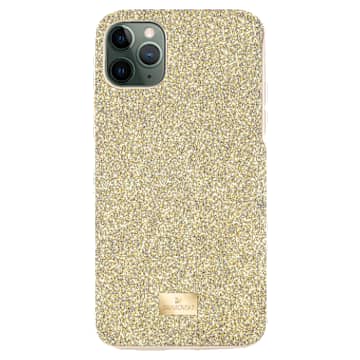 High smartphone case, iPhone® 12 mini, Gold tone - Swarovski, 5592046