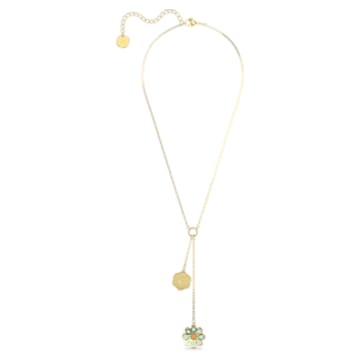 Flower of Fortune Y形項鏈, 花朵, 漸層色, 鍍金色色調 - Swarovski, 5597664