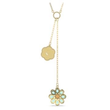Flower of Fortune Y necklace, Flower, Multicolored, Gold-tone plated - Swarovski, 5597664