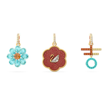 Flower of Fortune set, Swan, Multicolored, Gold-tone plated - Swarovski, 5597669
