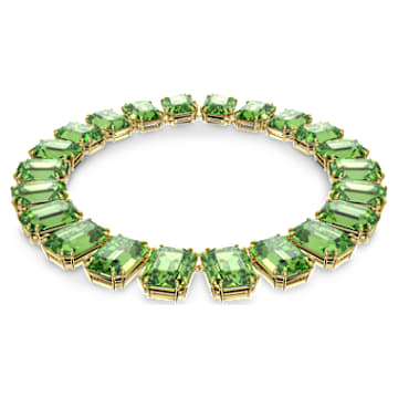 Millenia Halskette, Übergroße Kristalle, Oktagon-Schliff, Grün, Goldlegierungsschicht - Swarovski, 5598261
