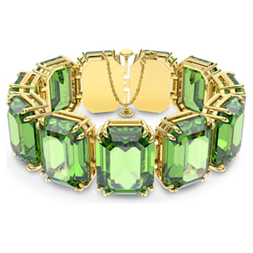 Bransoletka Millenia, Duże kryształy, Szlif ośmiokątny, Zielona, Powłoka w odcieniu złota - Swarovski, 5598347
