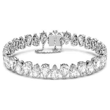 Matrix Tennis bracelet, White, Rhodium plated | Swarovski Matrix Tennis bracelet, White, Rhodium plated | Swarovski