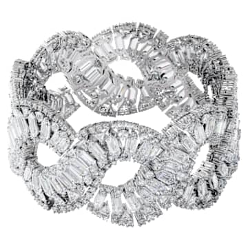 Hyperbola bracelet White, Rhodium plated
