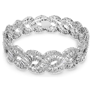 Hyperbola 頸鍊, 混合式切割, 波浪形切割, 白色, 鍍白金色 - Swarovski, 5598359
