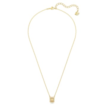 Millenia necklace, Octagon cut Swarovski Zirconia, Yellow, Gold-tone plated - Swarovski, 5598421