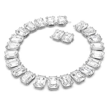 Millenia Halskette, Übergroße Kristalle, Oktagon-Schliff, Weiß, Rhodiniert - Swarovski, 5599149