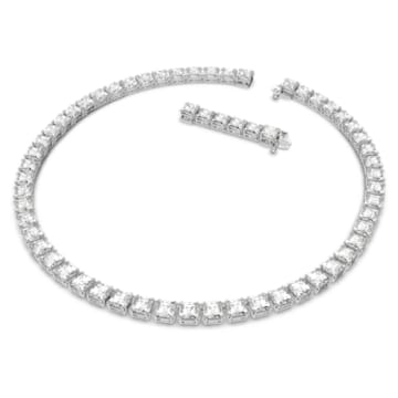 Millenia 项链, 方形切割, 細碼, 白色, 鍍白金色 - Swarovski, 5599153