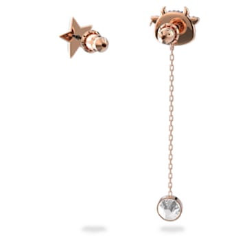 Little earrings, Asymmetrical, Ox, Purple, Rose-gold tone plated - Swarovski, 5599158