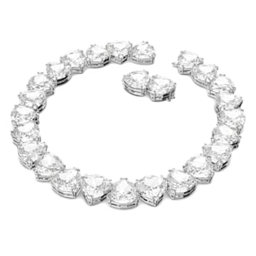 Millenia 項鏈, 超大Swarovski水晶, 三角形明亮式切割, 白色, 鍍白金色 - Swarovski, 5599167