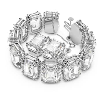 Millenia 브레이슬릿, 오버사이즈 크리스털, 옥타곤 컷, 화이트, 로듐 플래팅 - Swarovski, 5599192