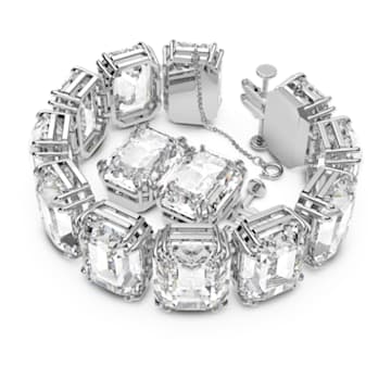 Millenia bracelet, Oversized crystals, Octagon cut, White, Rhodium plated - Swarovski, 5599192