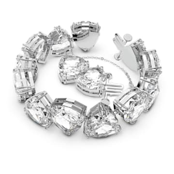 Millenia bracelet, Trilliant cut crystal, White, Rhodium plated - Swarovski, 5599194