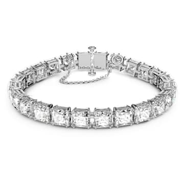 Millenia 手链, 方形切割, 小码, 白色, 镀铑 - Swarovski, 5599202