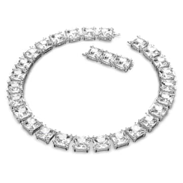 Millenia 项链, 方形切割, 白色, 镀铑 - Swarovski, 5599206