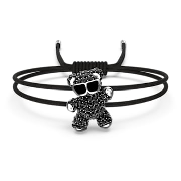 Teddy 手链, 熊, 黑色, 镀铑 - Swarovski, 5599283