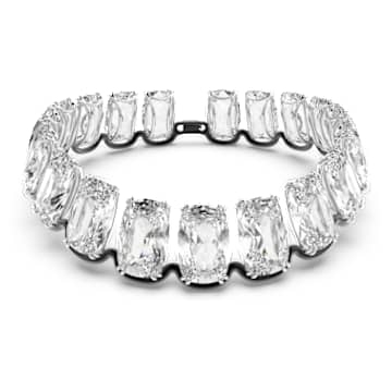 Choker Harmonia, Cristale suspendate supradimensionate, Alb, Finisaj metalic mixt - Swarovski, 5600035
