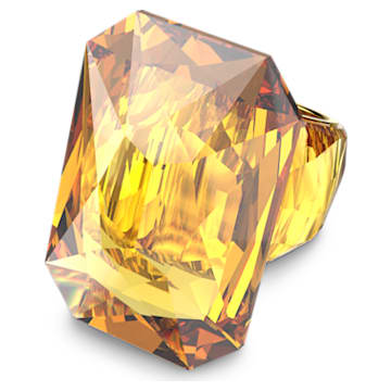 Lucent koktélgyűrű, Nagy méretű kristály, Nyolcszög metszés, Sárga - Swarovski, 5600224