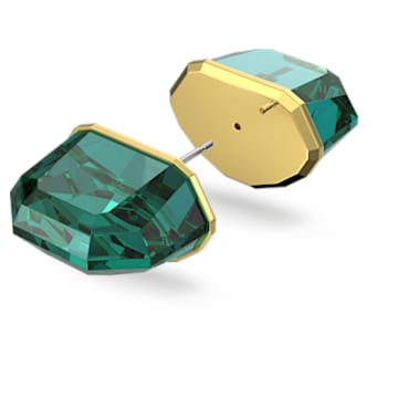 Pendiente de botón Lucent, Individual, Verde, Baño tono oro - Swarovski, 5600256