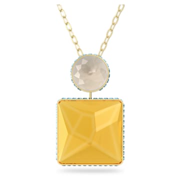 Orbita necklace, Square cut, Multicoloured, Gold-tone plated - Swarovski, 5600513